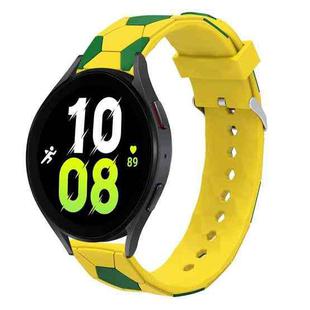 For Samsung Galaxy Watch5 / 5 Pro 20mm Football Style Metal Connector Silicone Watch Band(Yellow+Green)