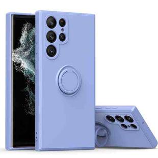 For Samsung Galaxy S23 Plus 5G Ring Kickstand TPU Silicone Phone Case(Lavender Purple)
