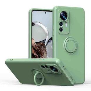 For Xiaomi 12T / 12T Pro Ring Kickstand TPU Silicone Phone Case(Mint Green)