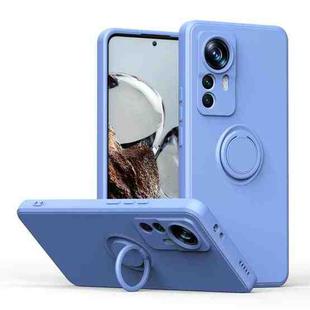 For Xiaomi 12T / 12T Pro Ring Kickstand TPU Silicone Phone Case(Lavender Purple)