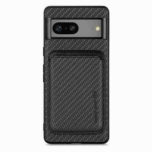 For Google Pixel 7 Carbon Fiber Leather Card Magsafe Phone Case(Black)