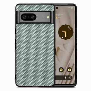 For Google Pixel 7 Carbon Fiber Texture Leather Back Cover Phone Case(Green)