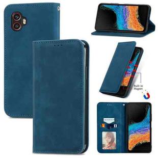 For Samsung Galaxy Xcover6 Pro Retro Skin Feel Magnetic Leather Phone Case(Blue)