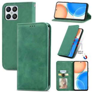For Honor X8 Retro Skin Feel Magnetic Leather Phone Case(Green)
