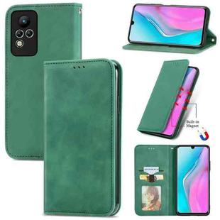 For Infinix Note 11 Retro Skin Feel Magnetic Leather Phone Case(Green)