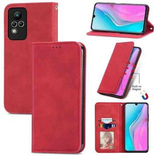 For Infinix Note 11 Retro Skin Feel Magnetic Leather Phone Case(Red)