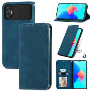 For Tecno Spark 8P Retro Skin Feel Magnetic Leather Phone Case(Blue)