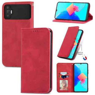 For Tecno Spark 8P Retro Skin Feel Magnetic Leather Phone Case(Red)