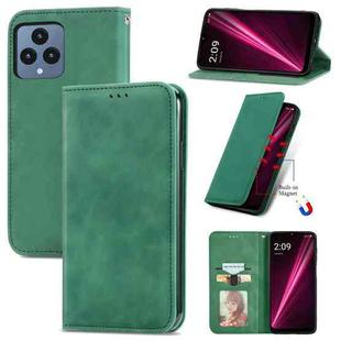 For T-Mobile Revvl 6 5G Retro Skin Feel Magnetic Leather Phone Case(Green)