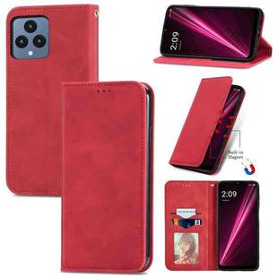 For T-Mobile Revvl 6 5G Retro Skin Feel Magnetic Leather Phone Case(Red)