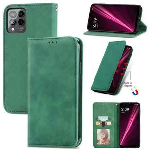 For T-Mobile Revvl 6 Pro 5G Retro Skin Feel Magnetic Leather Phone Case(Green)