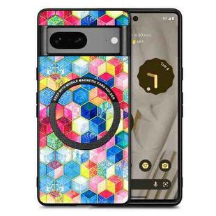 For Google Pixel 7 Colored Drawing Leather Back Cover Magsafe Phone Case(Magic Space)