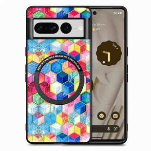 For Google Pixel 7 Pro Colored Drawing Leather Back Cover Magsafe Phone Case(Magic Space)