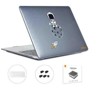 For MacBook Air 13.3 2018 A1932 ENKAY Hat-Prince 3 in 1 Spaceman Pattern Laotop Protective Crystal Case with TPU Keyboard Film / Anti-dust Plugs, Version:EU(Spaceman No.4)