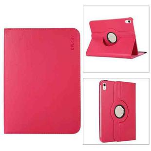 For iPad 10th Gen 10.9 2022 ENKAY Hat-Prince 360 Degree Rotation Litchi Leather Smart Tablet Case(Rose)