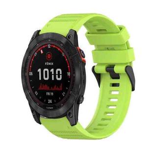 For Garmin Fenix 7X 26mm Horizontal Texture Silicone Watch Band with Removal Tool(Lime Green)