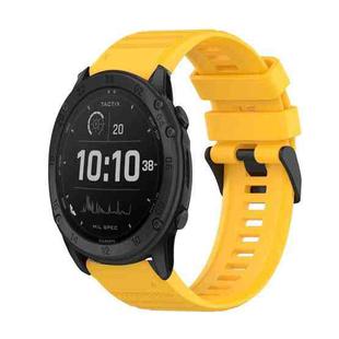 For Garmin Tactix Delta 26mm Horizontal Texture Silicone Watch Band with Removal Tool(Yellow)