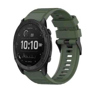 For Garmin Tactix Delta 26mm Horizontal Texture Silicone Watch Band with Removal Tool(Army Green)