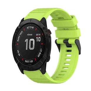 For Garmin Fenix 6X 26mm Horizontal Texture Silicone Watch Band with Removal Tool(Lime Green)