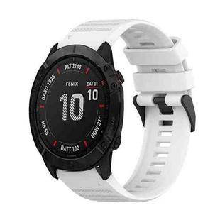 For Garmin Fenix 6X Pro 26mm Horizontal Texture Silicone Watch Band with Removal Tool(White)