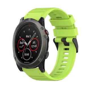 For Garmin Fenix 5X Plus 26mm Horizontal Texture Silicone Watch Band with Removal Tool(Lime Green)