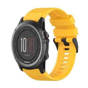 For Garmin Fenix 3 26mm Horizontal Texture Silicone Watch Band with Removal Tool(Yellow)