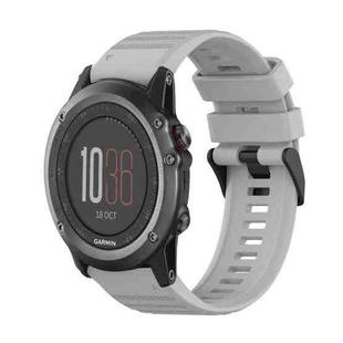For Garmin Fenix 3 26mm Horizontal Texture Silicone Watch Band with Removal Tool(Grey)