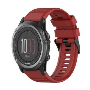 For Garmin Fenix 3 26mm Horizontal Texture Silicone Watch Band with Removal Tool(Red)