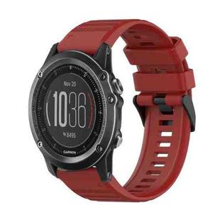 For Garmin Fenix 3 HR 26mm Horizontal Texture Silicone Watch Band with Removal Tool(Red)