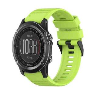 For Garmin Fenix 3 Sapphire 26mm Horizontal Texture Silicone Watch Band with Removal Tool(Lime Green)