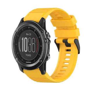 For Garmin Fenix 3 Sapphire 26mm Horizontal Texture Silicone Watch Band with Removal Tool(Yellow)