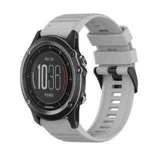 For Garmin Fenix 3 Sapphire 26mm Horizontal Texture Silicone Watch Band with Removal Tool(Grey)