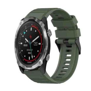 For Garmin Descent MK 2 26mm Horizontal Texture Silicone Watch Band with Removal Tool(Army Green)