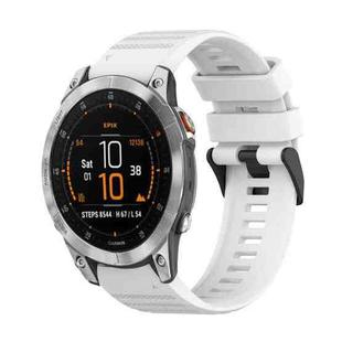 For Garmin Epix Gen 2 22mm Horizontal Texture Silicone Watch Band with Removal Tool(White)