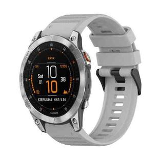 For Garmin Epix Gen 2 22mm Horizontal Texture Silicone Watch Band with Removal Tool(Grey)