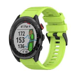 For Garmin Approach S62 22mm Horizontal Texture Silicone Watch Band with Removal Tool(Lime Green)