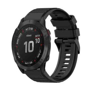 For Garmin Fenix 6 GPS 22mm Horizontal Texture Silicone Watch Band with Removal Tool(Black)