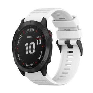 For Garmin Fenix 6 GPS 22mm Horizontal Texture Silicone Watch Band with Removal Tool(White)