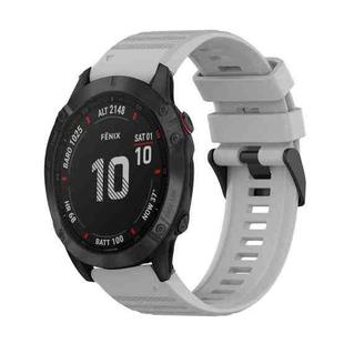 For Garmin Fenix 6 GPS 22mm Horizontal Texture Silicone Watch Band with Removal Tool(Grey)