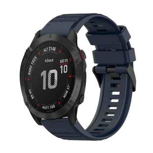 For Garmin Fenix 6 Pro GPS 22mm Horizontal Texture Silicone Watch Band with Removal Tool(Navy Blue)
