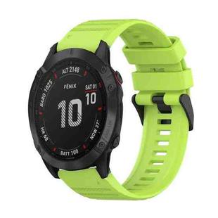 For Garmin Fenix 6 Pro GPS 22mm Horizontal Texture Silicone Watch Band with Removal Tool(Lime Green)