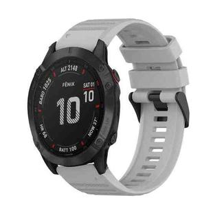 For Garmin Fenix 6 Pro GPS 22mm Horizontal Texture Silicone Watch Band with Removal Tool(Grey)