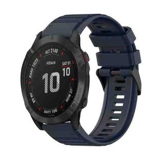 For Garmin Fenix 6 Sapphire GPS 22mm Horizontal Texture Silicone Watch Band with Removal Tool(Navy Blue)