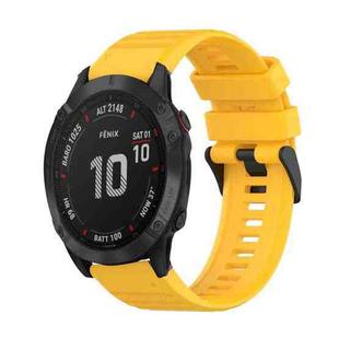 For Garmin Fenix 6 Sapphire GPS 22mm Horizontal Texture Silicone Watch Band with Removal Tool(Yellow)