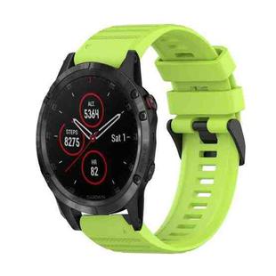 For Garmin Fenix 5 Plus 22mm Horizontal Texture Silicone Watch Band with Removal Tool(Lime Green)