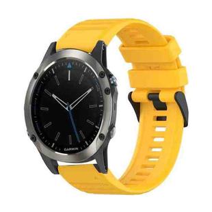 For Garmin Quatix 5 22mm Horizontal Texture Silicone Watch Band with Removal Tool(Yellow)