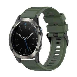 For Garmin Quatix 5 22mm Horizontal Texture Silicone Watch Band with Removal Tool(Army Green)