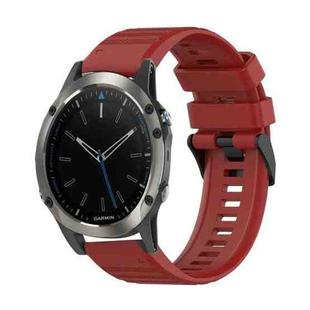 For Garmin Quatix 5 Sapphire 22mm Horizontal Texture Silicone Watch Band with Removal Tool(Red)