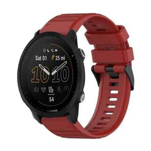 For Garmin Forerunner 955 22mm Horizontal Texture Silicone Watch Band with Removal Tool(Red)