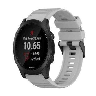 For Garmin Forerunner 945 22mm Horizontal Texture Silicone Watch Band with Removal Tool(Grey)